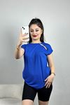Yakası Halka Detaylı Bluz Saks - 20775.599.