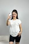 Pul Detay Kısa Kol Bluz Ekru - 40259.599.