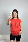 Pul Detay Kısa Kol Bluz Narçiçeği - 40259.599.