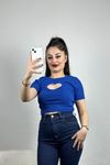 Kalp Detaylı Kaşkorse Bluz Saks - 40947.1748.