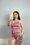 Milan İp Askılı Şortlu Pijama Takım Pudrakalp - 70185.1857.