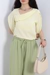 Asimetrik Kesim Bluz Sarı - 41297.308.