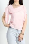 Asimetrik Kesim Bluz Pembe - 41297.308.