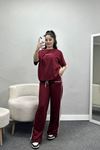Şeritli 2 İplik Eşofman Takımı Bordo - 50592.1005.