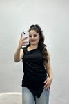 Asimetrik Janjan Bluz Siyah - 41231.1256.