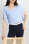 Asimetrik Kesim Bluz Mavi - 41297.308.
