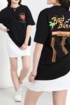 Baskılı Oversize Tişört Siyahkırmızı - 40649.1872.
