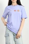 Lüx Penye Dijital Baskılı Oversize Tişört Lila - 30531.1878.