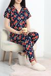 Milan Kumaş Düğmeli Pijama Takımı Lacikırmızı - 50579.1950.