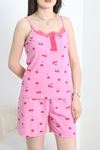 Düğme Detay Süprem Şortlu Pijama Takımı Pembekiraz - 50196.1857.
