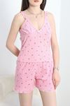 Fırfır Asklı Süprem Şortlu Pijama Takımı Pembesiyah - 50199.1857.