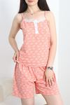 Düğme Detay Süprem Şortlu Pijama Takımı Pembe - 50196.1857.