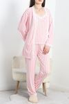 Poliviskon 3Lü Pijama Takımı Pembeçizgili - 50571.1953.