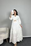 Nakışlı Elbise Beyaz - 30858.1437.