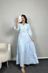 Nakışlı Elbise Mavi - 30858.1437.