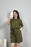 Bisiklet Yaka Şortlu Takım Haki - 41292.1431.