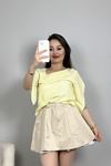 Asimetrik Kesim Bluz Sarı - 41297.308.