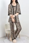 Pegasus Üçlü Pijama Takımı Siyahleopar - 666.1287.