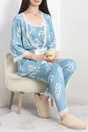 Pegasus Üçlü Pijama Takımı Turkuaz - 666.1287.