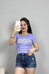 Baskılı Tişört Lila - 70326.336.