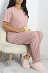Büyük Beden Poliviskon Pijama Takımı Pembesiyah - 50161.1048.