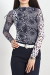 Tüllü Desenli Çıtçıtlı Body Laci - 1685.2031.