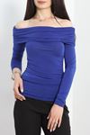 Drapeli Madonna Yaka Bluz Saks - 1380.2031.