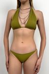 Üçgen Büzgülü Bikini Takım Yeşil - 8523.1966.