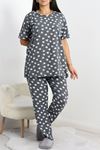 Büyük Beden Süprem Pijama Takımı Fümebeyaz - 50524.1961.