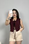 Kurdele Detaylı Bluz Bordo - 30779.1865.