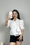 Yandan Bağlamalı Gömlek Beyaz - 70339.1909.