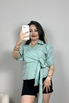 Yandan Bağlamalı Gömlek Mint - 70339.1909.
