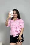 Yandan Bağlamalı Gömlek Pembe - 70339.1909.