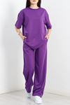 Oversize İki İplik Wortex Takım Mor - 80303.1878.