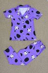 5-14 Yaş Milan Düğmeli Çocuk Pijama Takım Mor - 50621.1951.