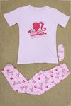 13-16 Yaş Göz Bantlı Penye Çocuk Pijama Takımı Pembe - 50620.1951.