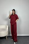 Oversize İki İplik Wortex Takım Bordo - 80303.1878.
