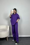 Oversize İki İplik Wortex Takım Mor - 80303.1878.