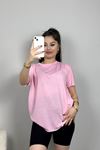 İnce Suprem Pis Dikiş Tişört Pembe - 80092.1878.