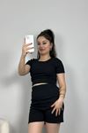 Bluzlu Kaşkorse Şortlu Takım Siyah - 40944.1748.