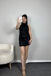 Taşlı Mini Elbise Siyah - 583229.1592.