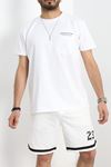 Oversize Erkek Cepli Tişört Beyaz - 90301.275.