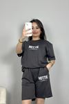 Unisex Baskılı İki İp Wortex Şortlu Takım Boyalıantrasit - 80301.1878.