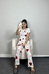 Alt Üst Aynı Pegasus Pijama Takımı Beyazbordo - 50419.1048.