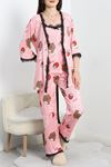 Pegasus Üçlü Pijama Takımı Pembe - 66666.1287.