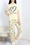 Viskon Pijama Takımı Sarı - 50562.1961.