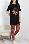 Ringviskon Pijama Takımı Siyahkırmızı - 50632.1931.