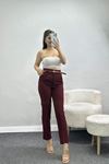 Kemerli Double Pantolon Bordo - 40090.683.