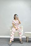 Milan Kumaş Alt Üst Aynı Pijama Takımı Beyazkalpli - 50607.1048.