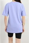 Baskılı Oversize Tişört Lila - 22606.1878.